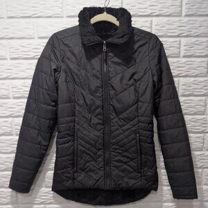 The North Face Jacket Women's XS Black Mossbud Reversible Faux Fur Quilted Coat